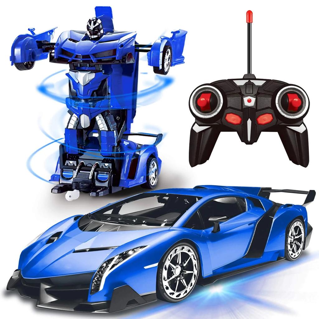 Remote Control Transform Car Robot Toy 2.4Ghz 1:18 Rechargeable 360°Rotating Stunt Race Car Toys for Kids Boys Girls Toy Gifts