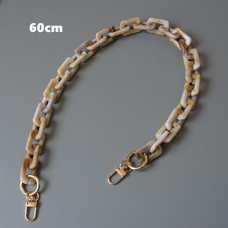 New Fashion Woman Bag Accessory Detachable Parts Replacement Chain Beige Resin Luxury Strap Women Acrylic Shoulder Handle Chain