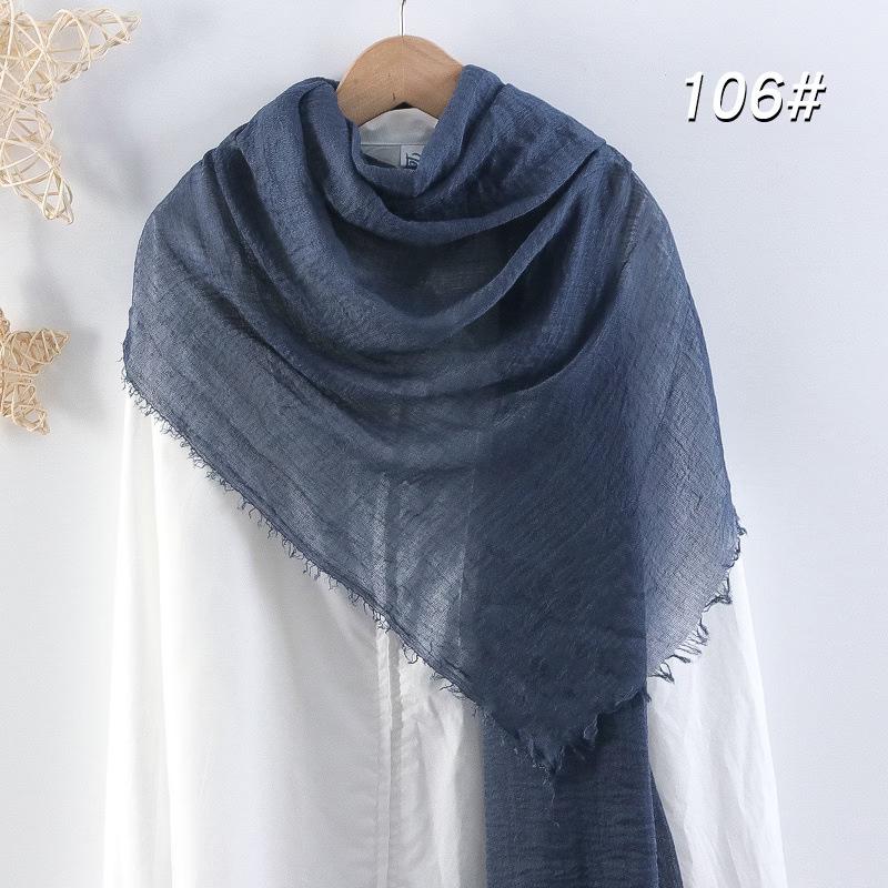Sciarpa da donna in cotone lino seta - Per tutte le stagioni, colore unito, versatile foulard per testa e parasole