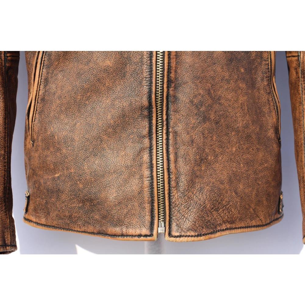 Chinesische Größe Echtes Leder Jacke Männer 100% Natürliche Rindsleder Echtes Leder Jacken Slim Fit Motorrad Jacke Mann Biker Mantel Herbst M357