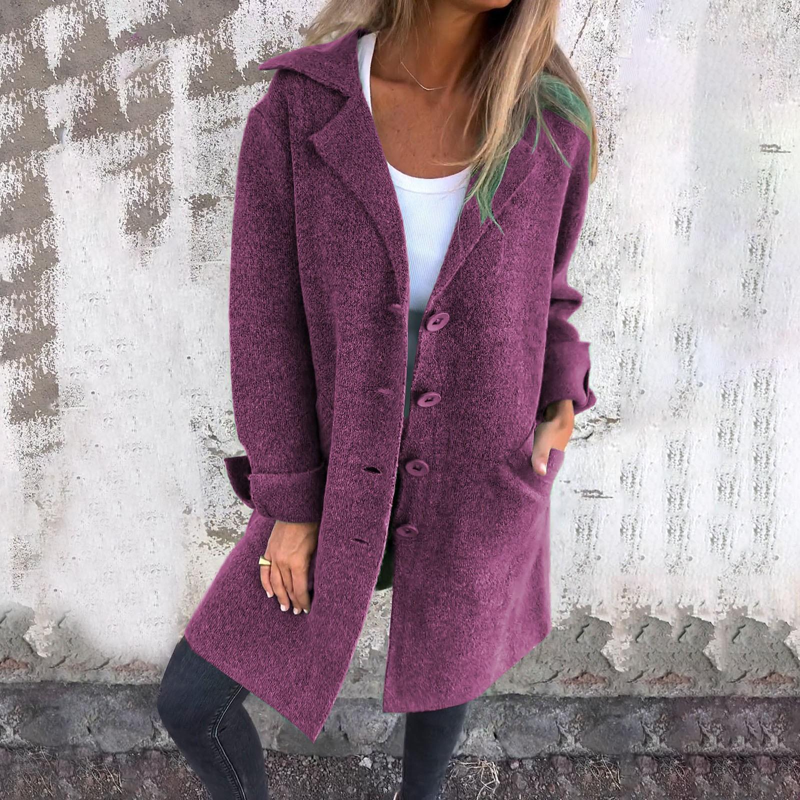 

Женская куртка-жакет в клетку на пуговицах с длинным рукавом, осенние наряды XS фиолетовый