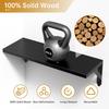 Wood Floating Shelves Set of 4, Rustic Storage Decor Wall Shelves, Wall Mounted Shelf for Living Room, Bedroom 17" X 6", Black