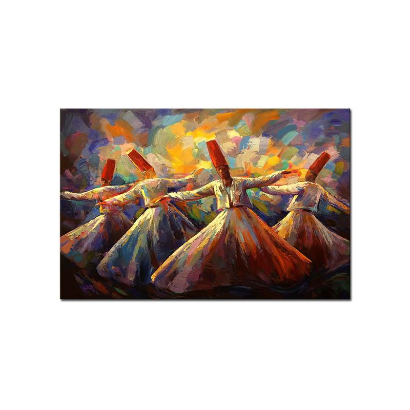 

Картина на холсте суфийского кружащегося дервиша, исламские мусульманские плакаты и принты, египетское настенное искусство, изображения для гостиной, домашнего декора 70x100cm No Framed