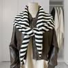 Slack Increased Triangle Scarf Containing Wool Striped Shawl, Autumn And Winter Ins Warm Knitted Scarf Women