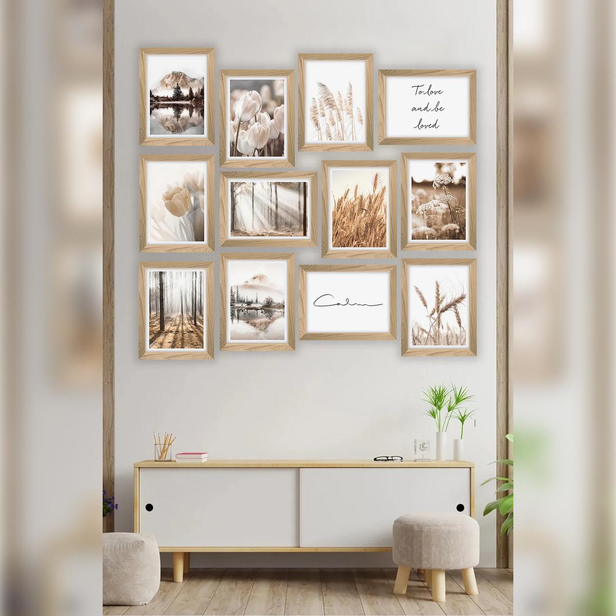 

12-Piece Framed Look MDF Art Print Set 20x30 cm