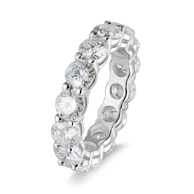 KNOBSPIN D VVS1 Moissanite Ring GRA Certified 5mm Lab Diamond Copper18k White Gold Engagement Rings for Women Man