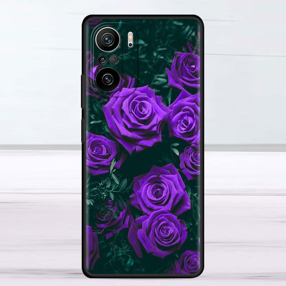Pouzdro pro Xiaomi Redmi Note 11 9S 10 9 8 7 9A 9C 9i K40 8T 10C 9T K50 silikonové pouzdro jasně červené květy růže