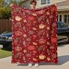 1pc Christmas, Winter Outdoor Flannel Blanket Soft Warm All-Season Throw for Sofa Bed Car Camping Office, Cozy Gift Idea1127S