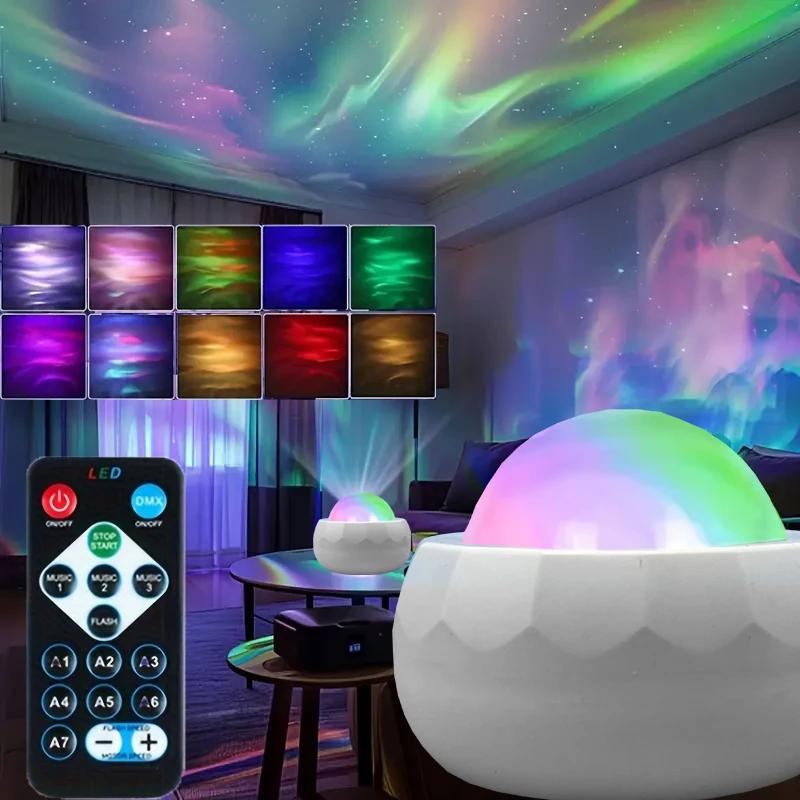 Aurora Projector LED Night Light USB Powered Remote Control Bedroom Living Room Party Decoration Atmosphere Light Birthday Gift