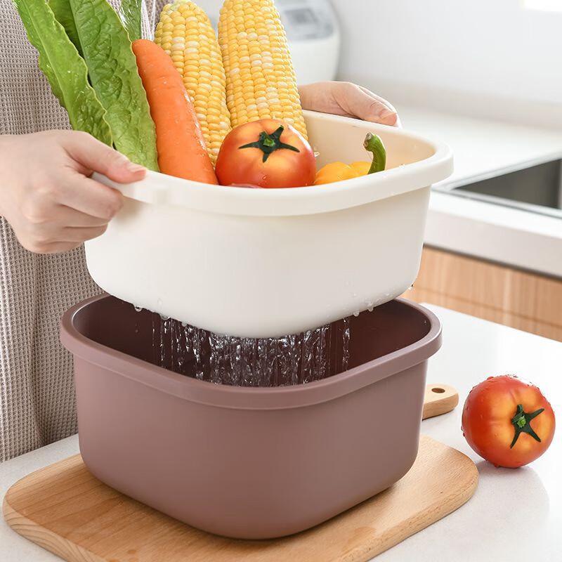 Double-Layer Multi-functional Kitchen Draining Basket