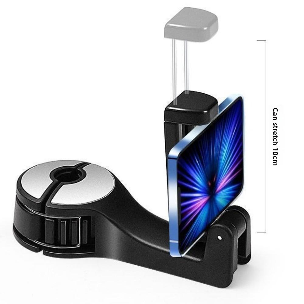 Multi-Function 2 In 1 Car Hook Hidden Lock Buckle Mobile Phone Holder Hanging Storage Adjustable Headrest Hook For Rear Seat