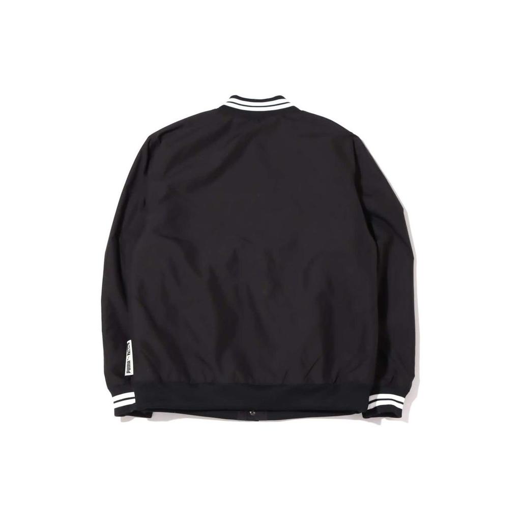 Puma Letter Logo Embroidered Single-Breasted Jacket Men Jacket Black 534378-01