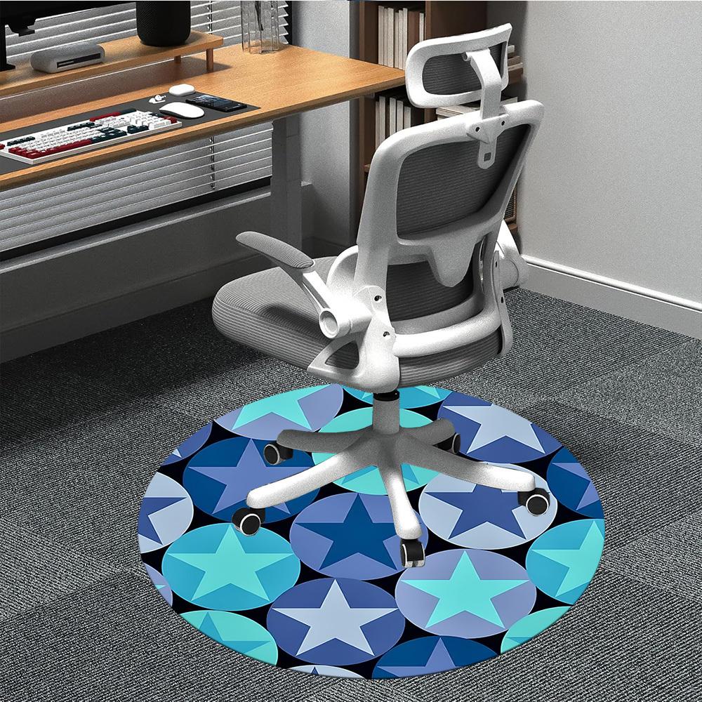 

1pc Star Circle Pattern Chair Carpet for Office, Non-slip, Soft and Durable Office Rug, Perfect for Office yy251227158 80cm by 80cm