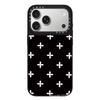 Black and White Polka Dot Floral MagSafe Case for iPhone 15 Pro Max