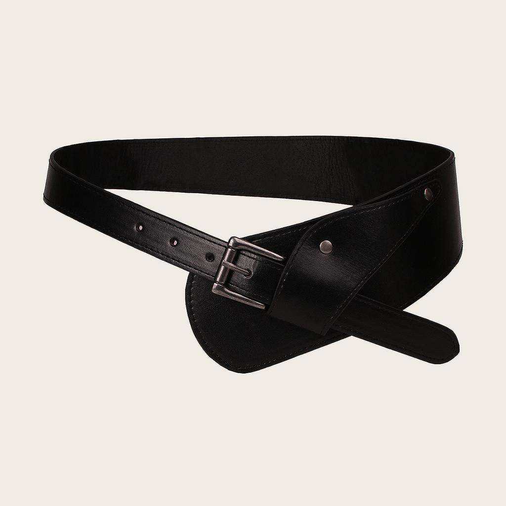 European and American Catwalk Show Fashionable Wide Waist Belt for Women with Oblique Versatile Decorative Belt