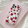 Strawberry Full Screen Y2k Phone Case For iPhone 16 15 14 13 12 11 Pro Max 7 8 Plus XR XS Max Shockproof Transparent Back Cover