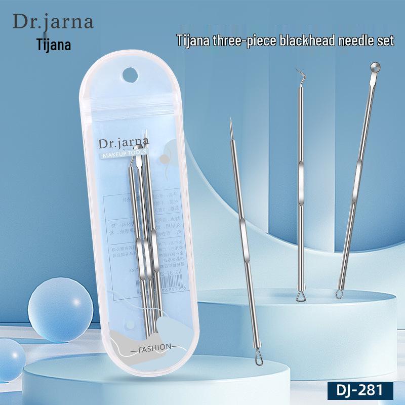 

Stainless Steel Acne Tool Set: Double-Headed Needle, Curved Hook, Pressing Loop DJ-281