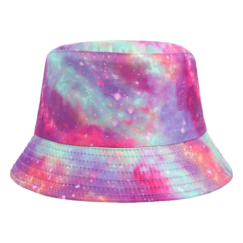 New Summer Women's Sunscreen Breathable Sun Hat Tie-dye Floral Print Bucket Hat Outdoor Sports Casual Fashion Sunshade Basin Cap
