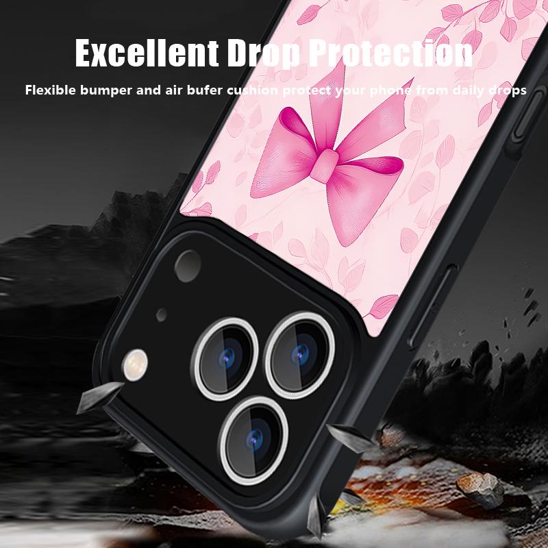 Love Heart Bowknot Print Magnetic Phone Case For iPhone 17e 17 Pro Max 16 15 14 13 Pro Max 16e 11 For Magsafe Acrylic Back Cover