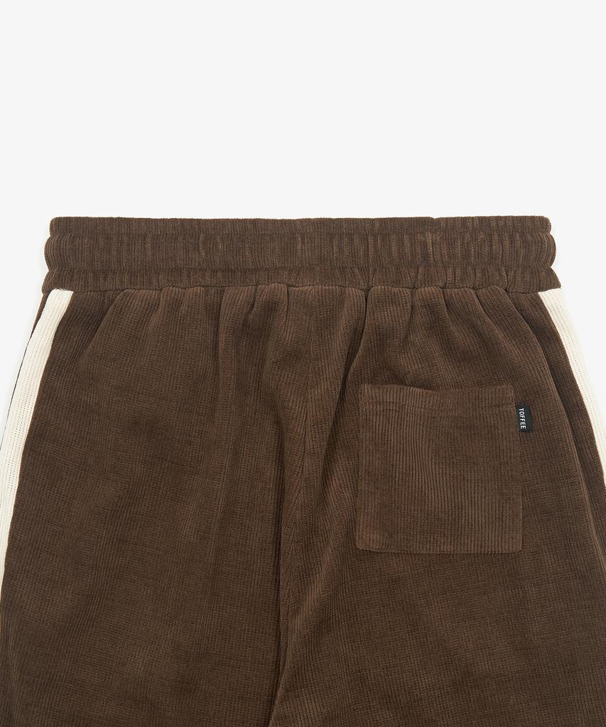 TOFFEE Double Side Line Track Vertical Pants (Brown)