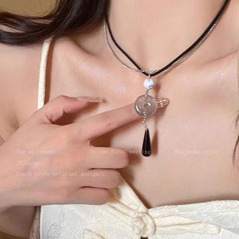 2024 Vintage Double-Layer Pearl Necklace with Heart Pendant