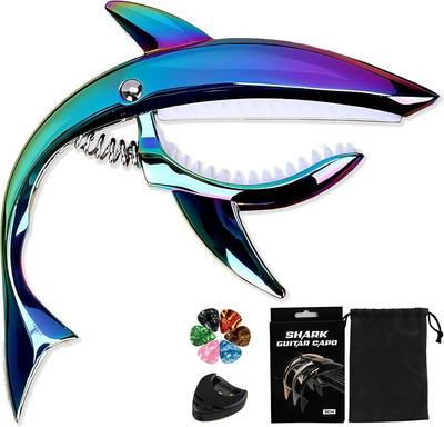Exclusive Guitar Shark for Acoustic Electric Folk Zinc Alloy [Amazon Brand] Capo, One-Touch, Shape, Guitars, Guitars, Guitars, Ukuleles, High-Quality