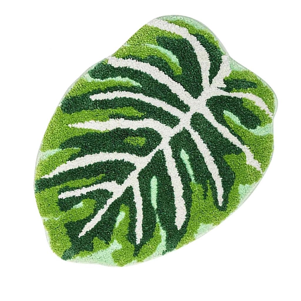 Floor Mat Bathmat Leaf Pattern New Year Christmas Rug for Living Room and Bedroom Polyester Fiber Carpet