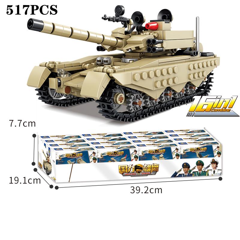 

99 Main Battle Tank Building Blocks Army Military Heavy Tank Battleship Spaceship Assembly Bricks Set Kids Toys Birthday Gifts