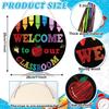 Welcome Sign for Classroom Decoration Door Wreath for Front Door Wall Signs Back to School Wreath Welcome to Our Class Signs Hanging for Home Party