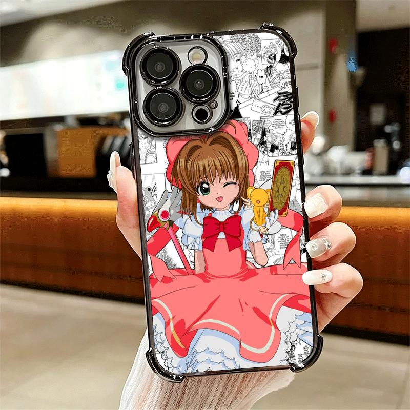 CardCaptor Sakura Anime Soft Phone Case For iPhone 15 16 17 Air 14 Pro Max 16E Plus 13 12 Mini Plating Anti-Fall Fundas