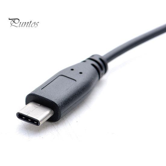Type-C to Type-C&Micro 5P Female 2 Male Y Splitter Charging Extension Cable