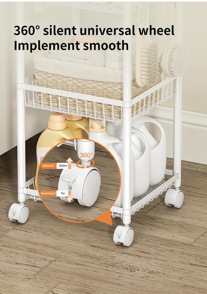 Multi-layer Bathroom Shelf with Wheels - Narrow Gap Storage Trolley