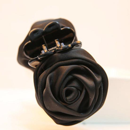 Fashion Cloth Rose Flower Hair Claw Clip Clamp Women Ponytail Holder Headwear