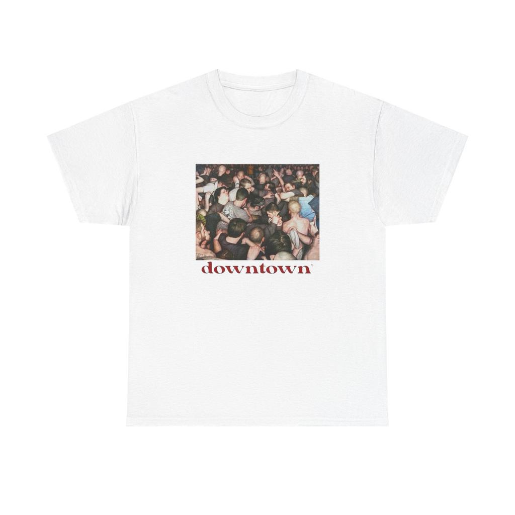 Downtown Hardcore Music Graphic T Shirt Mens Womens Tees Top Unisex Heavy Cotton Tee Gift New