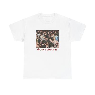 Downtown Hardcore Musik Grafik T-Shirt Herren Damen T-Shirts Top Unisex Schwere Baumwolle T-Shirt Geschenk Neu