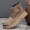 Britse Hoge Casual Sport Retro Werklaarzen voor Mannen Herfst Winter Mode Platform Schoenen Man Nieuwe Designer Leren Laarzen Man