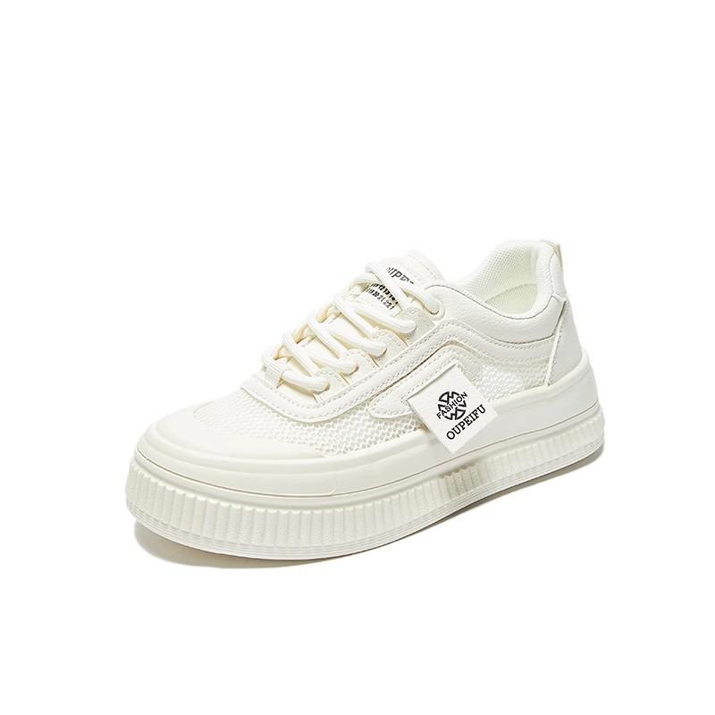 Thick-soled heightening little white shoes women's new versatile empty mesh shoes in summer 2025 student mesh breathable casual shoes