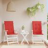 Garden Chair Cushions for High Back Chairs 2 Pcs Red 120 X 50 X 3 Cm Fabric