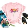 Maycaur Funny Daisy Print Women T-shirt Harajuku 90s Streetwear Girls Short Sleeves Tee Tops Summer Cute Female Clothes Tops