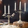 Vintage Iron Art Candle Holder Decoration Detachable 3/5-Arm Candlestick Home Office Living Room Metal Taper Candle Stand Table Centerpiece Ornament