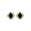 Elegant Black Square Crystal Stud Earrings for Women