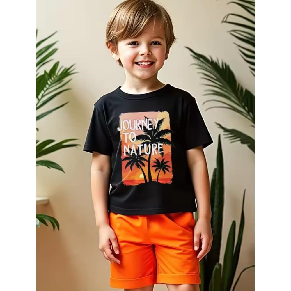 Summer New Fashion Trends Summer Children 3D Printed T-shirt Top Short Sleeve + Shorts Novel New Casual Children's Suit