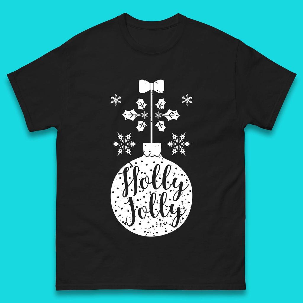 Holly Jolly Christmas Ornament Mens T Shirt Womens Tops Tees