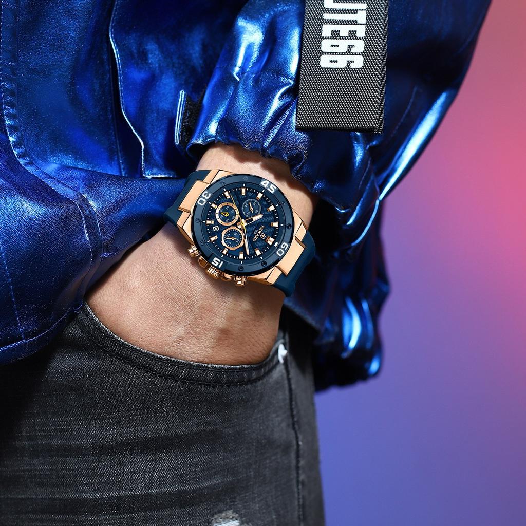 Mode Bunte Zifferblattuhr Herren Luxus Silikon Chronograph Sport Wasserdicht Quarz Herrenuhr Relogio Masculino