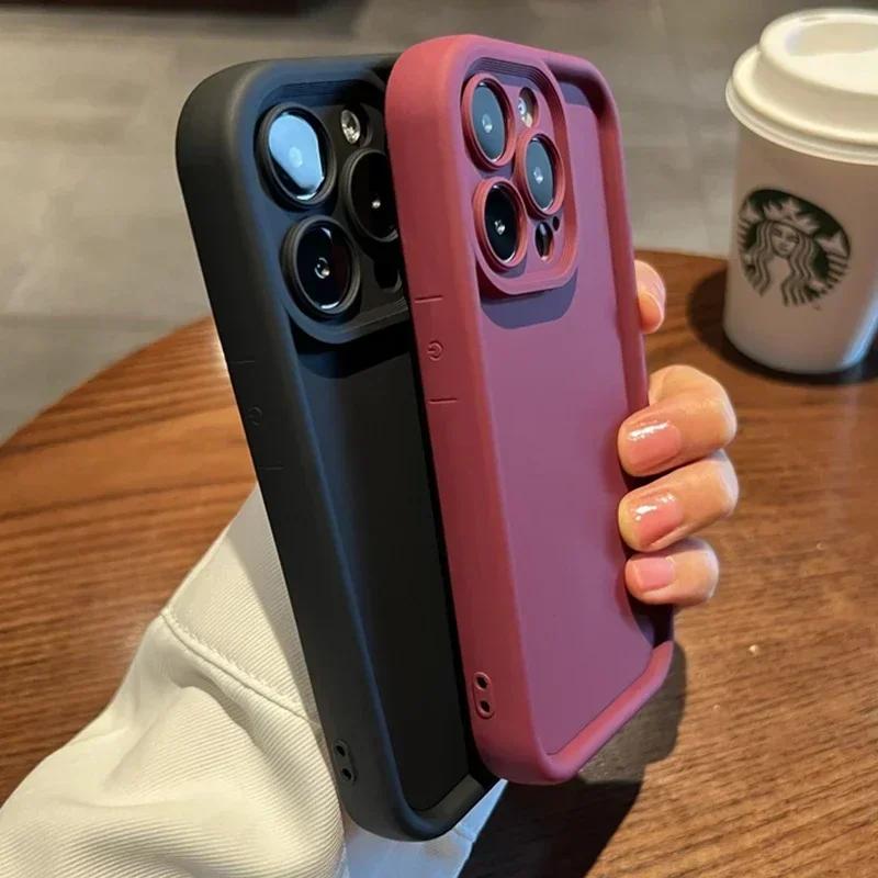Soft Liquid Silicone Phone Case For iPhone 11 12 13 14 15 16 17 Pro Max Plus XS X XR Max Shockproof Bumper Back Cases Cover