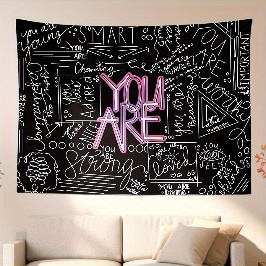 

Inspirational Affirmation Tapestry Positive Vibes Wall Art for a Unique Uplifting and Motivational Decor Statement 74x94cm(29x37in)