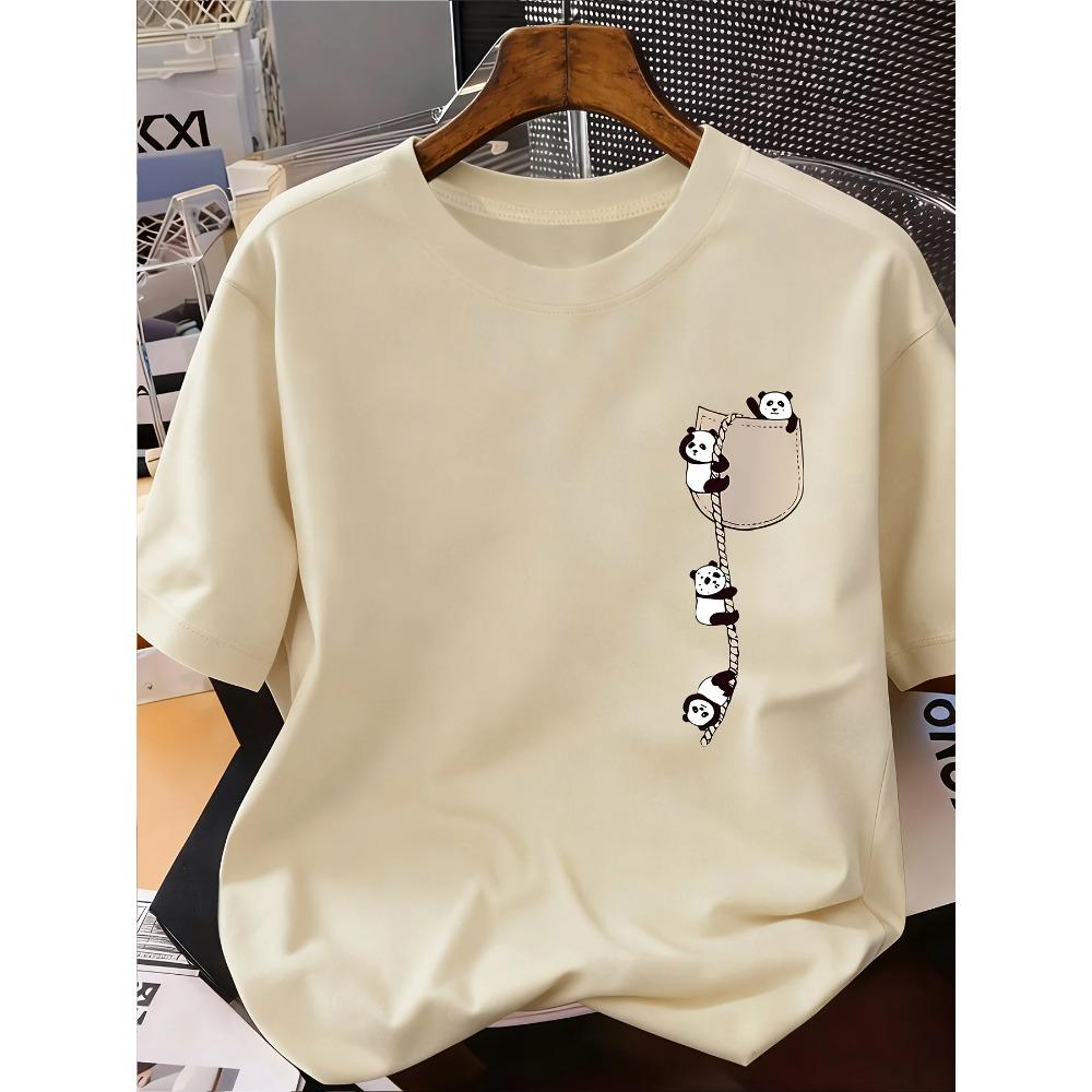Women's O-Neck Panda Print Fashion Short-Sleeved Summer Casual T-shirt Women Clothes