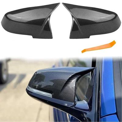 2pcs  ABS Fashionable Fiber Style Side Mirror Cover Perfect For BMW F20 F21 F30 Parts  Accessories