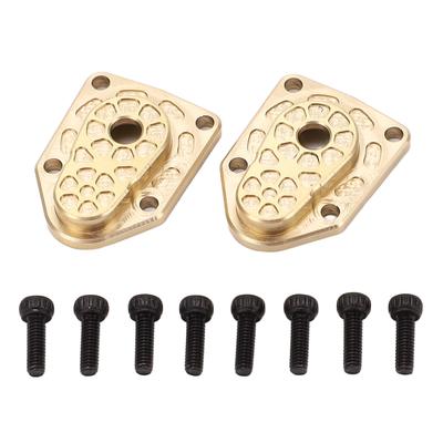 2 Peças Cobertura de Engrenagem RC Dourado Latão Tampa do Cubo de Direção RC Eixo Dianteiro Traseiro Cobertura de Engrenagem Universal para Axial 1 18 UTB18 Capra