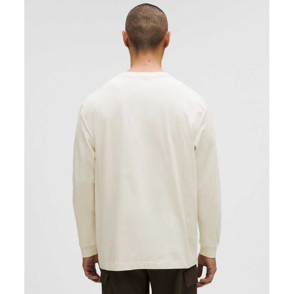 Lululemon Heavyweight Cotton Jersey Long Sleeve Shirt Light Ivory